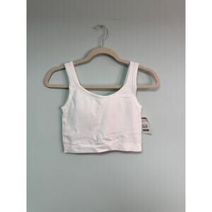 NWT! Jockey Ribbed Cropped Bra Top - Medium - White